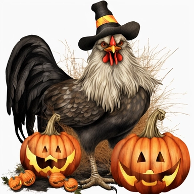 Halloween clipart , haunted chicken clipart