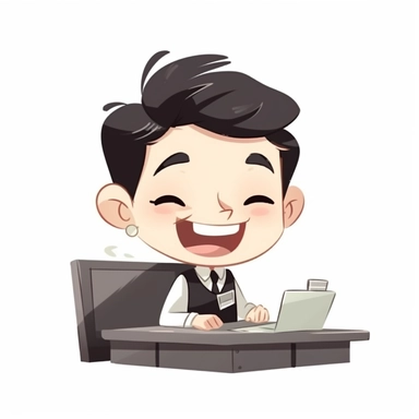 happy cute Ledger Clerk face, cartoon, clipart, mascot, isolated on white background