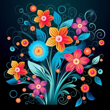 abstract flowers clip art