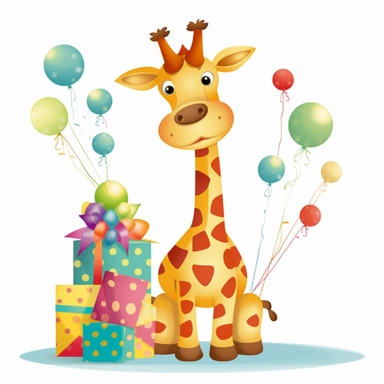 clipart giraffe birthday