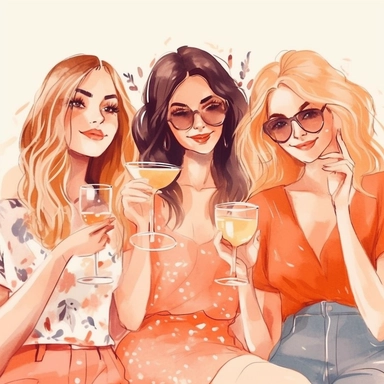 girls night clipart