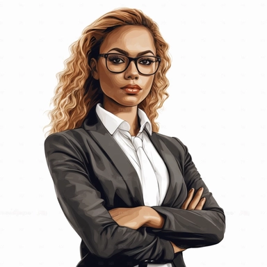 boss lady clipart, realistic, white background