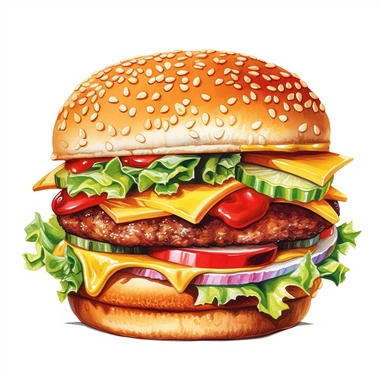 fast food single item clipart,on white background with margins