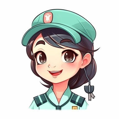 happy cute Health Care Assistant face, cartoon, clipart, mascot, isolated on white background