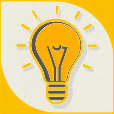 Clip art image of light bulb idea icon, the images should be versatile and suitable for use in a variety of projects such as presentations, social media posts, blog articles, and more. The style should be modern and clean, with bold lines and neon colors