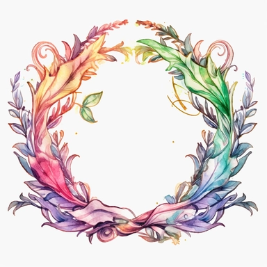 watercolor clipart ribbon crest frame