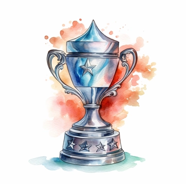 a award, clipart, detailed, watercolor