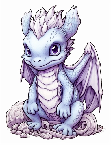 clipart of a cute baby dragon coloring page, in the style of gothic realism, chinapunk, oshare kei, elaborate borders, furry art, tinycore