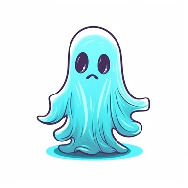 simple and cute halloween ghost, duotone, vivid colors, clipart, whitebackground
