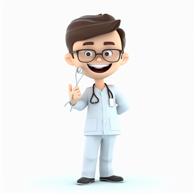 clipart of a dentist, white background
