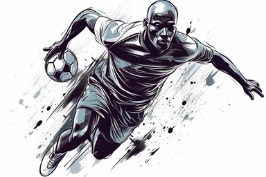 Football in clip art style for a professional tshirt design vector, white background, contour,, design only without tshirt