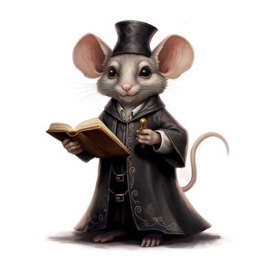 mouse as a wild wild west priest in black suit, holding a bible book, by martha morrison 0 12, in the style of fantasy characters, neo-victorian, beatrix potter, magali villeneuve, playful character design, Black and Charcoal Gray and Silver , clipart, white background
