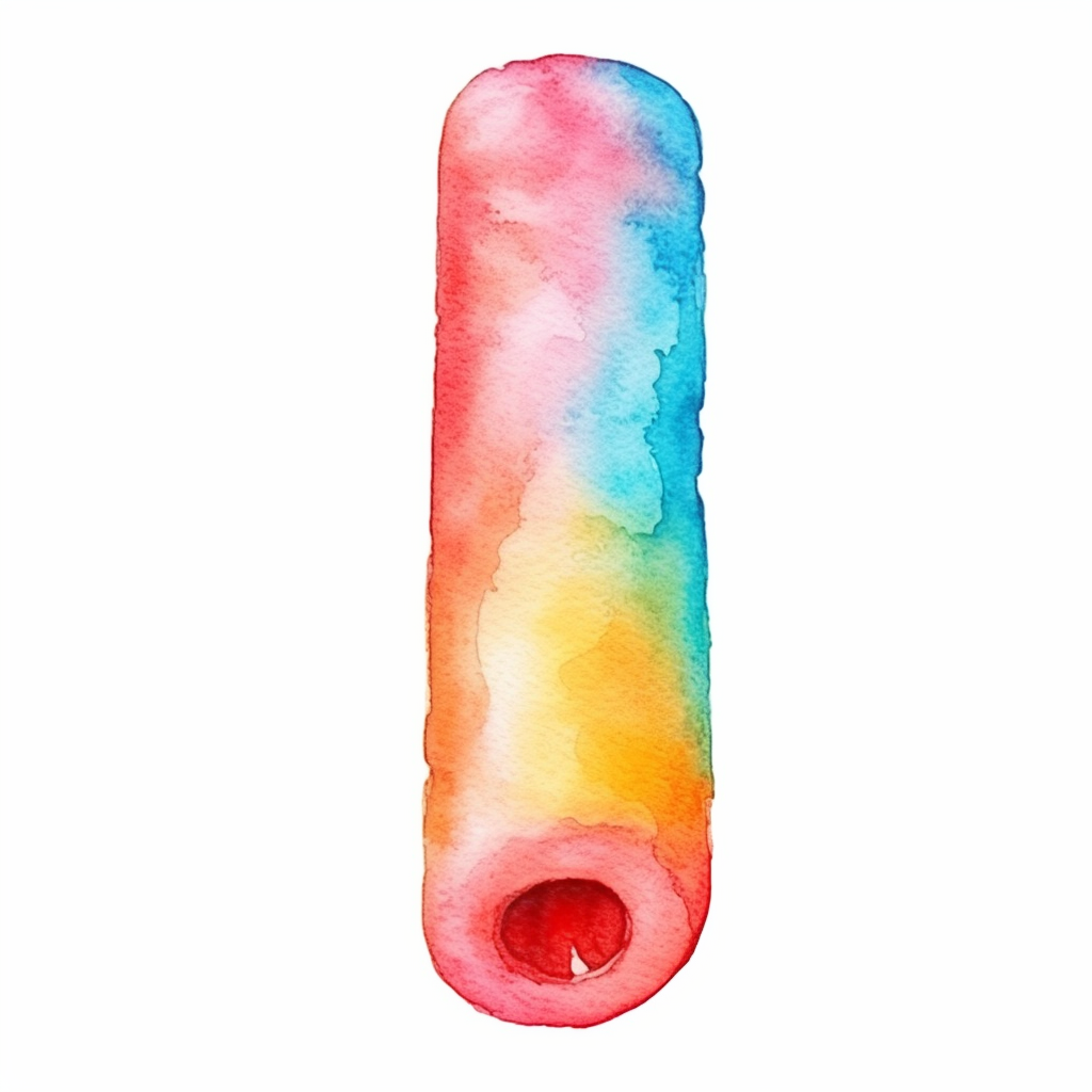 watercolor colorful clipart of a bright pool noodle, hd, on white background