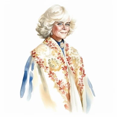 wearing imperial royal robe, watercolor clipart on white background