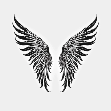 Angel Wings Svg , Angel Wings Clip Art, Wings Cut File For Silhouette, white background
