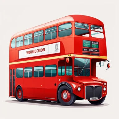 Vector illustration vibrant london red double decker bus flat vector illustration clipart svg white background