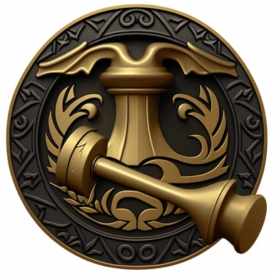 clipart image, logo, Greek design, anvil and blacksmith hammer