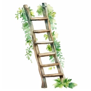 ladder , watercolour clipart, white background