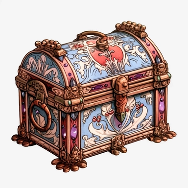 Victorian Jewelry Box: Create a clipart of a luxurious Victorian jewelry box, embellished with intricate patterns, velvet lining, and compartments inside full with rings, necklaces, and bracelets, watercolor Clipart, watercolor Sublimation graphics, hand drawn illustration by james christensen style, Watercolor clipart, single design, single object, print on demand image, PNG transparent background, white background for removing background - - no text shadow font watermark, 8k