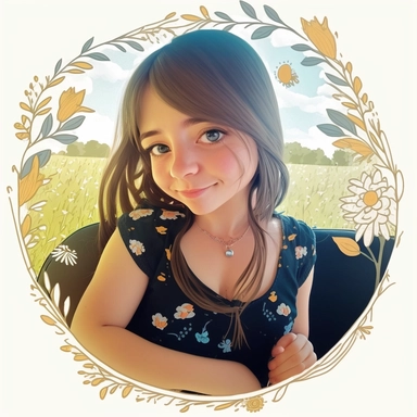 draw boho little beautiful girl draw a beautiful girl in a flower meadow, cartoon, for children, clipart style