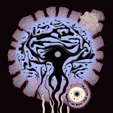 energy field of electric brain, vector drawing, bold lines clipart