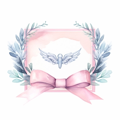 Graceful Baptism Watercolor Clipart - Pastel pink Baptism Certificate: This clipart represents a baptism certificate in pastel blue, highlighting the official recognition of this spiritual milestone.