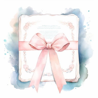 Graceful Baptism Watercolor Clipart - Pastel pink Baptism Certificate: This clipart represents a baptism certificate in pastel blue, highlighting the official recognition of this spiritual milestone.