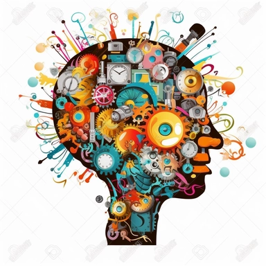 clipart, stock photograph, white background, cartoon, vector, brain