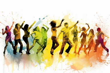 dance+party , highly detailed, isolated on white, clipart,