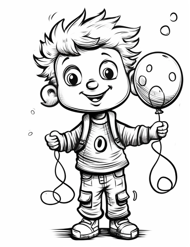 draw a toy clipart doodle for kids, cute cartoon , Black and white color, coloring book for kids 1-4 years old, a crisp lines and white background, 2D style cartoon, striped cartoon