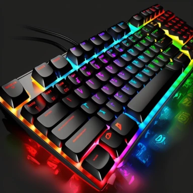 gaming keyboard colorful LED laser clipart