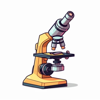 microscope cartoon style clipart white background