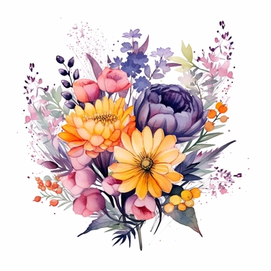 Let your imagination run wild by combining different flower species to create fantastical hybrid blooms. Merge the characteristics of multiple flowers into one unique and stunning watercolor clipart composition.