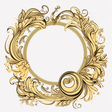 Stunning clipart digital svg of gold Art Nouveau frame , bookplate vintage retro frame PNG and vector clip art