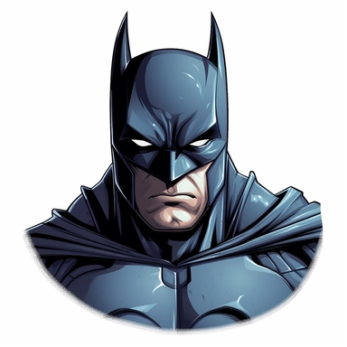batman in a cool clip art style design. illustrator + clip art + award winning graphic design + graphic art ,high quality ,White background