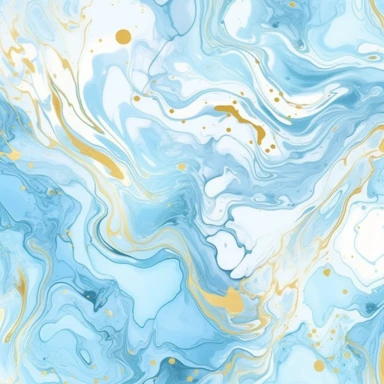 Watercolor pastel light blue liquid marble background, light colors, golden swirls finish, watercolor clipart, minimalist, isolated white background, 8k