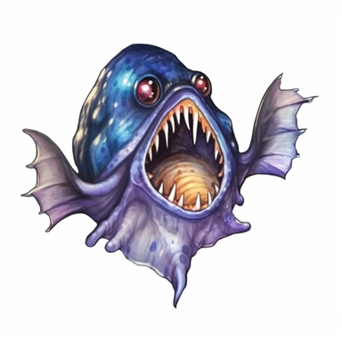 A Anglerfish, deep-sea creature, knitted painting texture, Perfect for nursery art and children's book illustration style, simple, cute, full color, clipart, watercolor illustration, single object, high definition 8k, white background for removing background