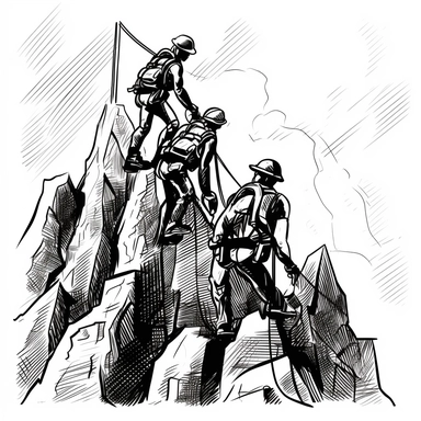 SEO Rank Climbers, high-contrast sketch,black and white, strong design elements, clipart