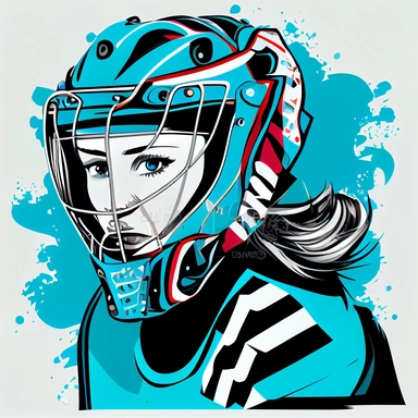 clipart of female hockey goalie