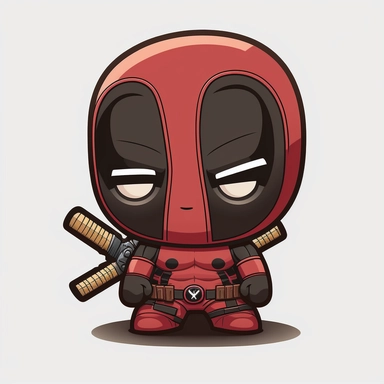 Deadpool, chibi, clipart style photo