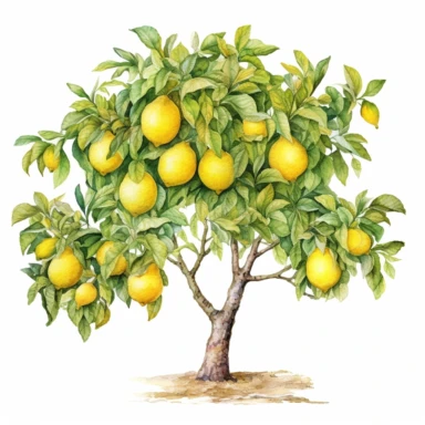 a watercolor lemon tree clipart