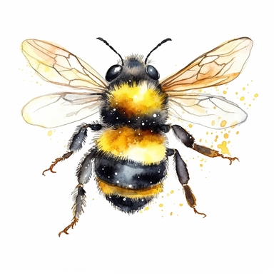 watercolor bumble bee clipart