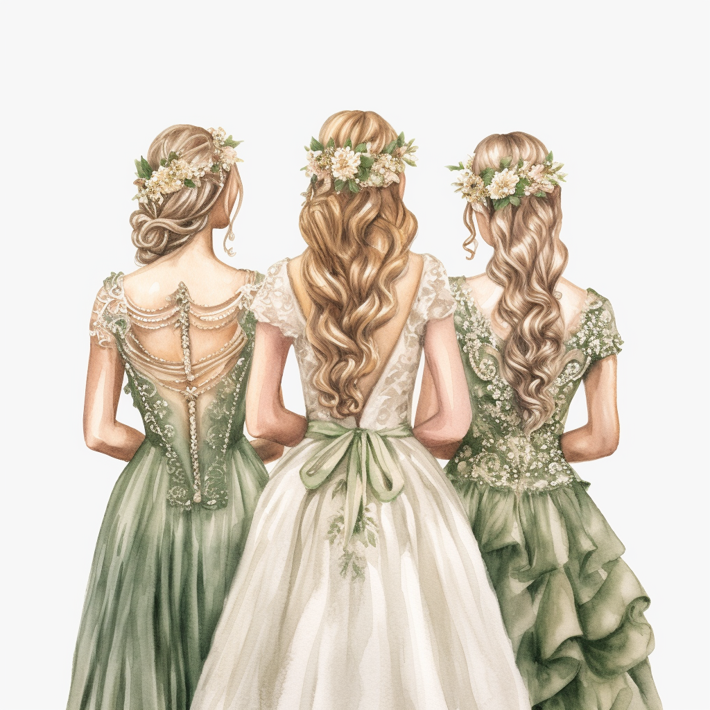 bridesmaid dress cliparts