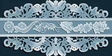 dusty blue decorative border straight ribbon lace clipart