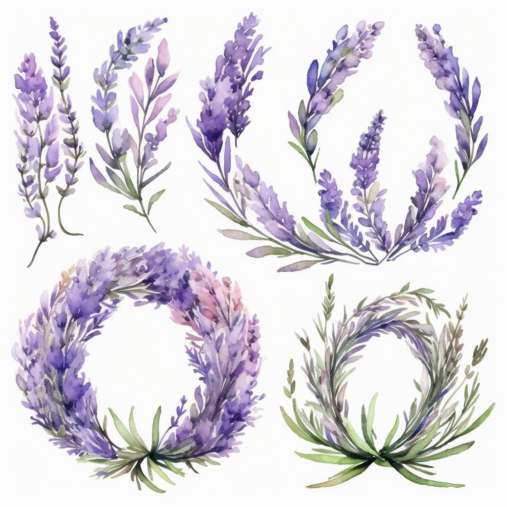 lavender wreath cliparts