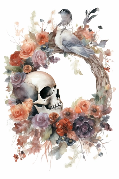 Halloween clipart, tombstone Delicate watercolor illustration, White background, Cozy, clear picture, 8k, hd, isolatee on a white background, Wreath, Frame Clip Art