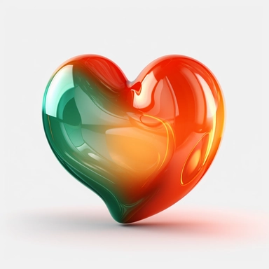 red heart free heart clipart, in the style of realistic usage of light and color, zbrush, dark orange and emerald, white background, soft focus lens, neogeo, realistic detailing