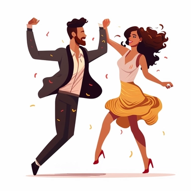dance clipart, cartoon style, no background