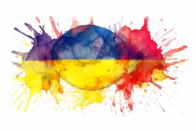Watercolor, Colombia Country Flag, clipart, hd, on a white background, spaced out