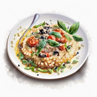 clipart Risotto Italian food, white background